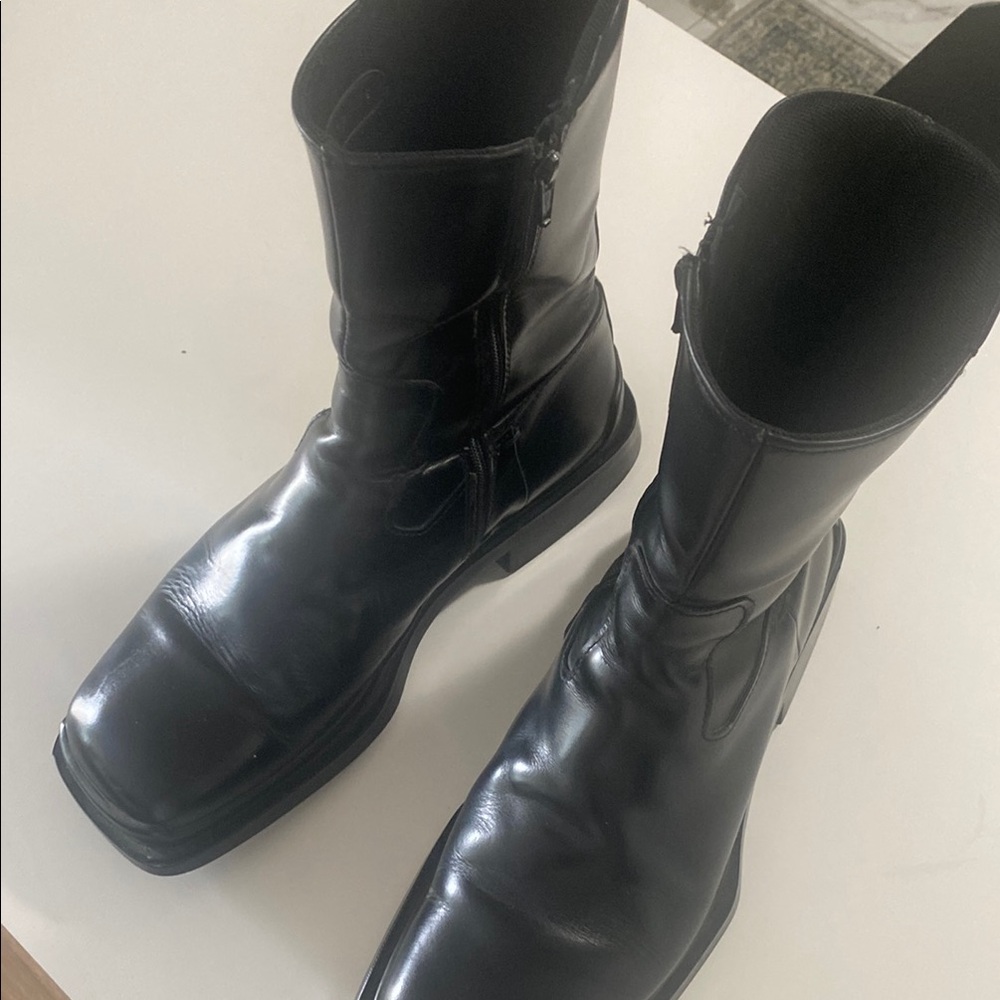 Prada Men's Black Leather Boots Size 7 Retail for $1590 - Picture 3 of 16